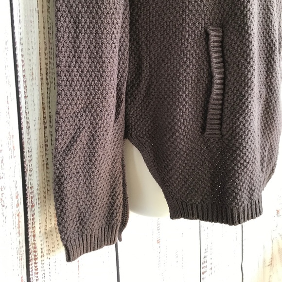 Lou & Grey Waffle Knit Dark Chocolate Cowl Neck Rayon Blend Sweater - Picture 8 of 16